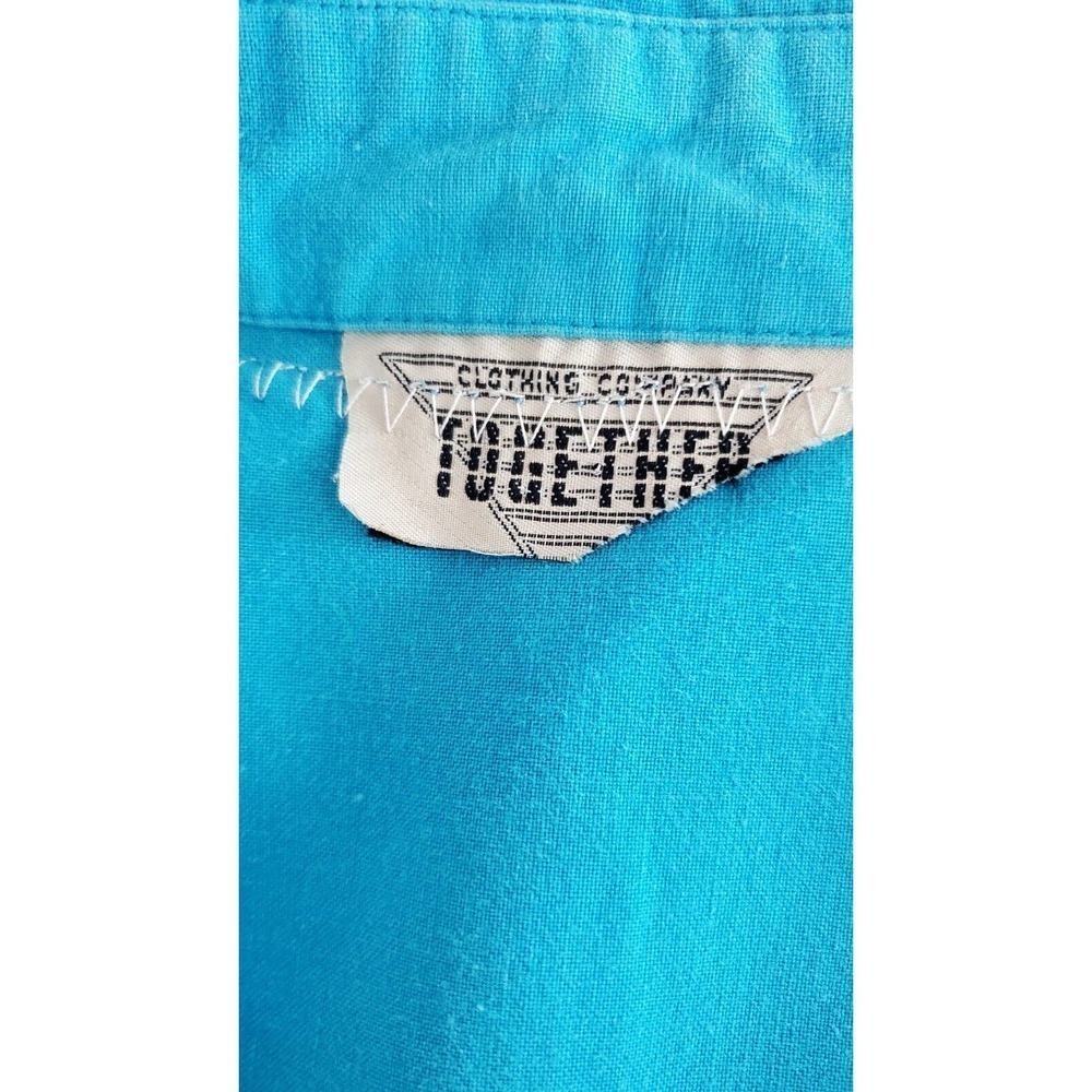 Vintage Together! Western Aztec Blue Button Up Womens Long Sleeve Shirt Rodeo M - Picture 11 of 15